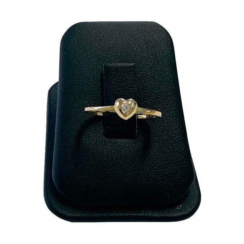 Anillo Corazón Circonia Oro 14 K + Obsequio