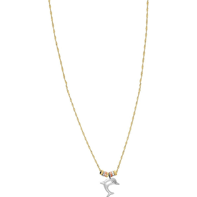Cadena Con Aros Con Delfin  10 K + Obsequio