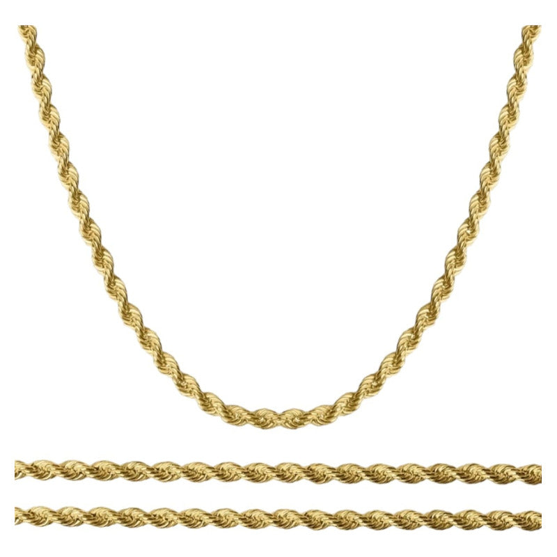 Set Torzal Cadena 50 Cm + Pulsera 18 Cm X 2 Mm Oro 14 K.