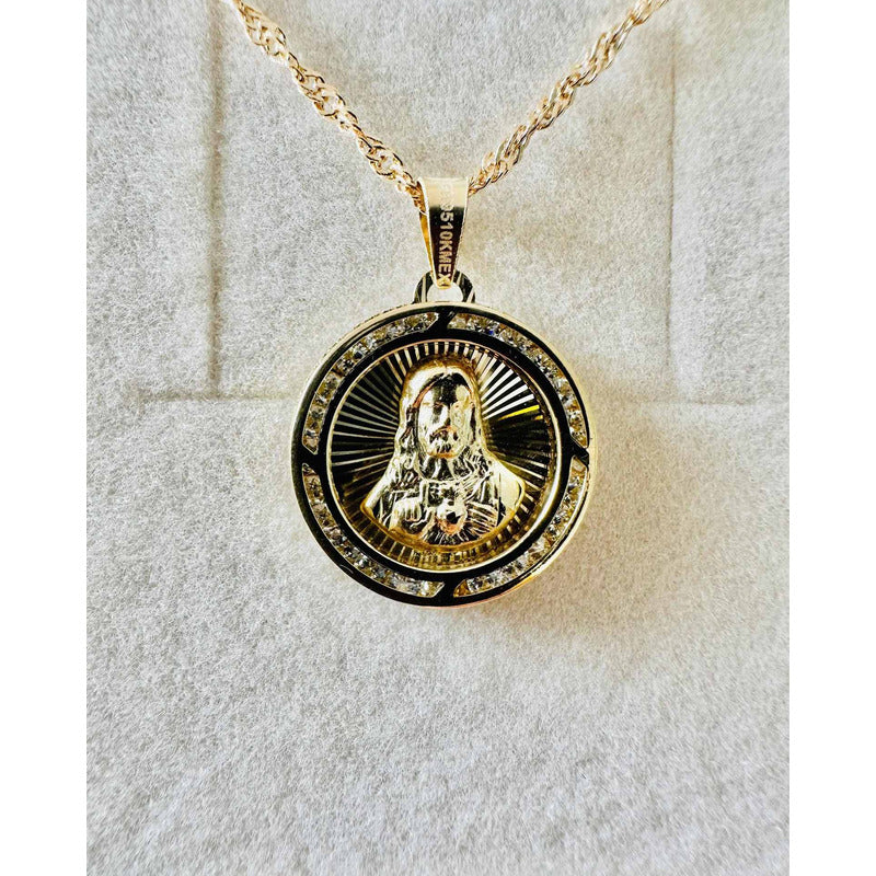 Kit Cadena Con Medalla Escapulario Oro 10 K + Obsequio