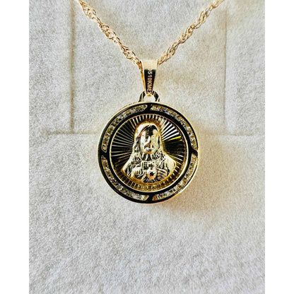 Kit Cadena Con Medalla Escapulario Oro 10 K + Obsequio