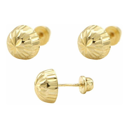 Broqueles Dormilonas Facetados Oro 14 K + Obsequio