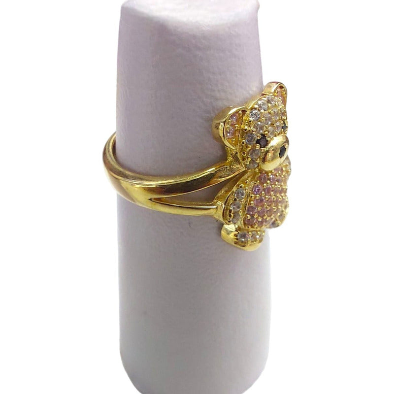 Anillo Oso Rosa Joyería M De León 10k + Regalo