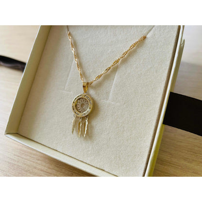 Kit Cadena Con Dije Atrapa Sueños Oro 10 K  + Obsequio