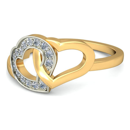 Anillo Corazones Entrelazados 2 Oros Joyería M De León 10k