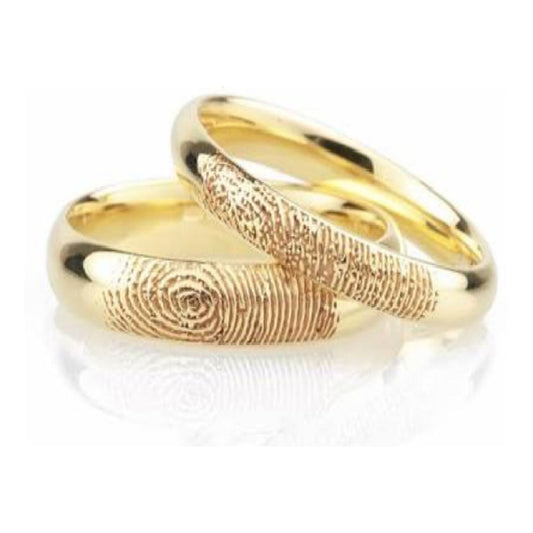 Argollas Matrimoniales Huella Dactilar Y Firma Oro 14 K