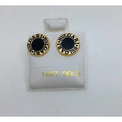 Aretes Fondo Negro 1.1 Cm Oro 14 Kilates + Obsequio