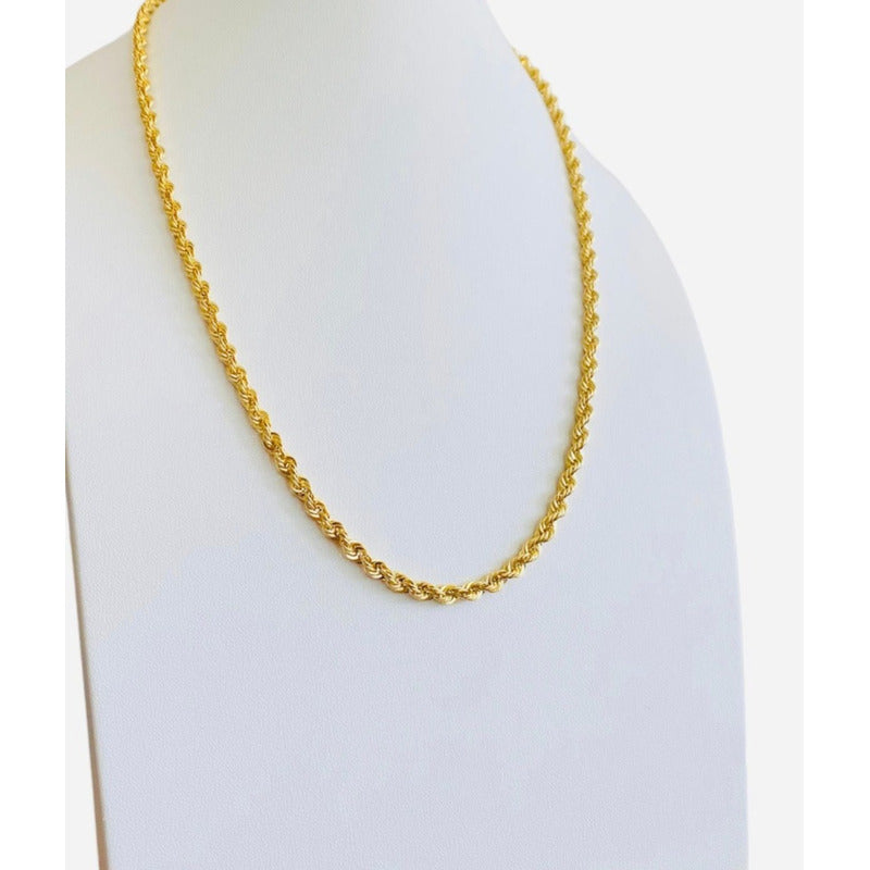 Cadena Estilo Torsal De 55cm X 5mm En Oro De 14k + Obsequio