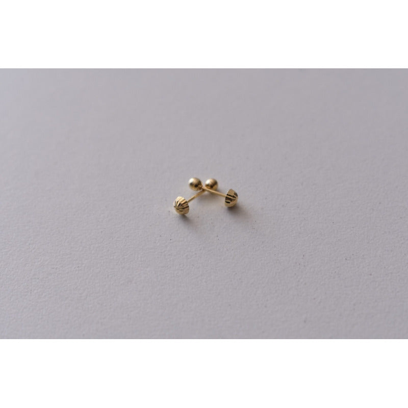 Broqueles Hongo Recto Para Bebé 3 Mm Oro De 10 K + Obsequio