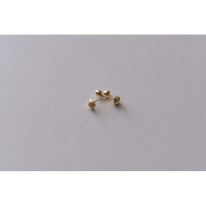 Broqueles Hongo Recto Para Bebé 3 Mm Oro De 10 K + Obsequio