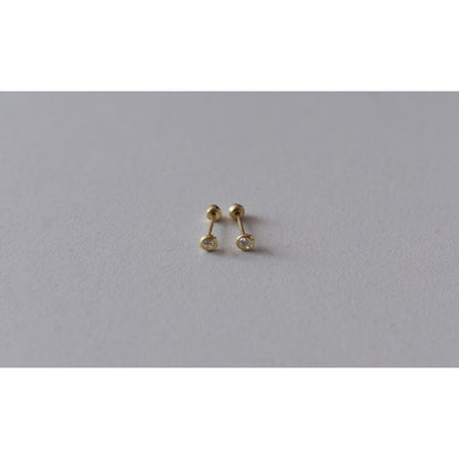 Broqueles Biselados Para Bebé 2.5 Mm Oro De 10 K + Obsequio