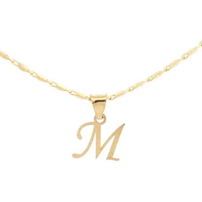 Dije Inicial M Lisa En Oro De 10 K + Obsequio