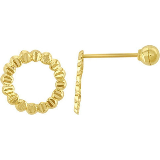 Broquel Circulo Diamante En Oro De 10 K + Obsequio + Envío