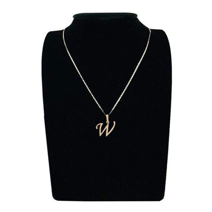 Dije Inicial Letra W Con Circonias Oro 14 K + Obsequio