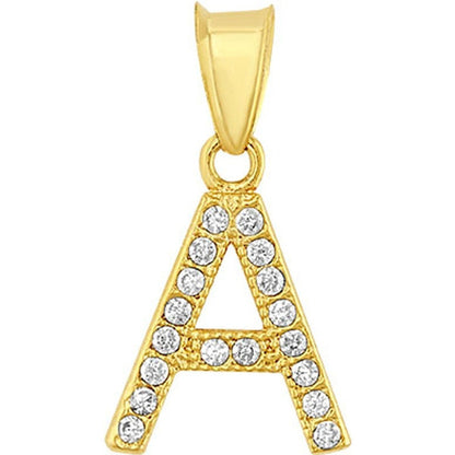 Dije Inicial A Con Zirconias En Oro De 10 K + Obsequio