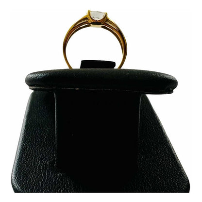 Anillo Compromiso Mont. Cuadrada Oro 14 K Zirconias + Obsequ