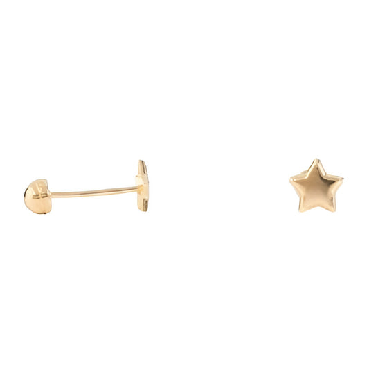 Broqueles Estrella Lisa Oro De 10 Kilates+obsequio