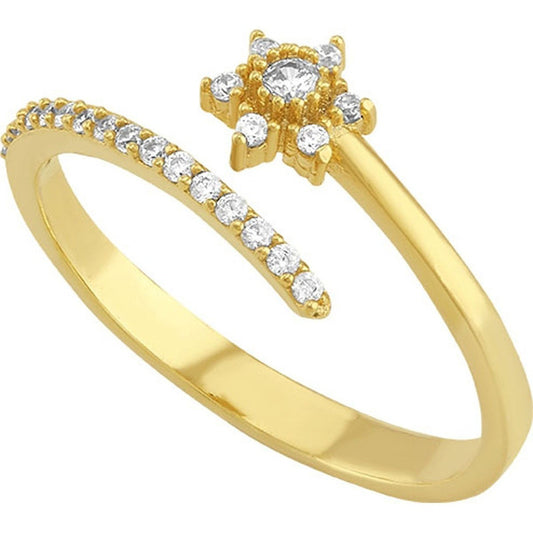 Anillo Estrella 2 Brazos En Oro De 10 K + Obsequio + Envio