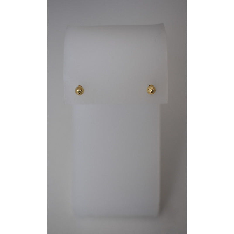 Broqueles Hongo Recto Para Bebé 3 Mm Oro De 10 K + Obsequio