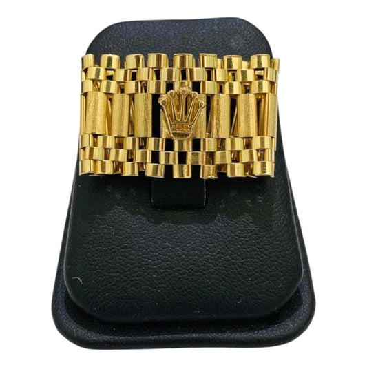 Anillo Tejido Hueco 2 Cm Oro 14 K