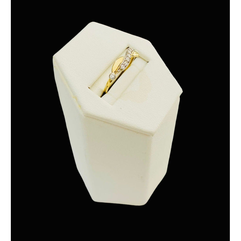 Anillo Doble Infinito 2 Oros 10 Kilates Zirconias + Obsequio