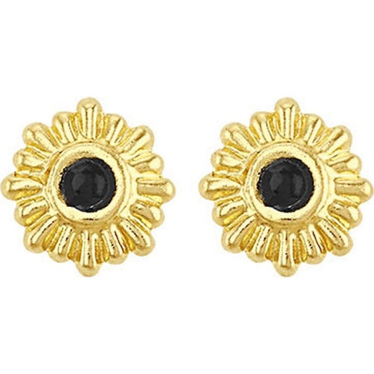 Broquel Sol Negro En Oro De 10 K + Obsequio + Envío