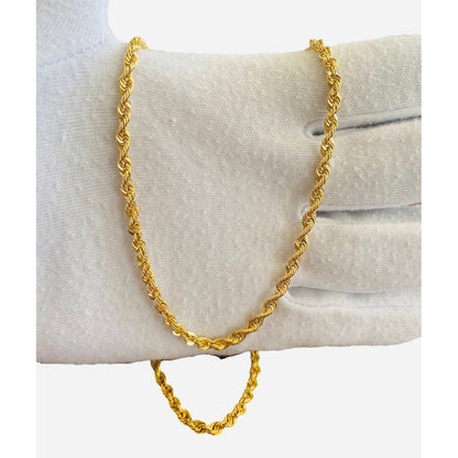 Cadena Estilo Torsal De 50cm X 5mm En Oro De 14k + Dorado