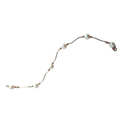 Pulsera Perlas Con Tubos En  S  Oro De 14 K + Obsequio