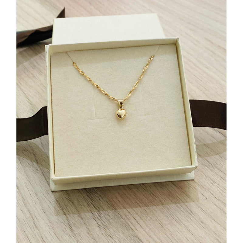 Kit Cadena Con Dije Mini Corazon Oro 10 K  + Obsequio
