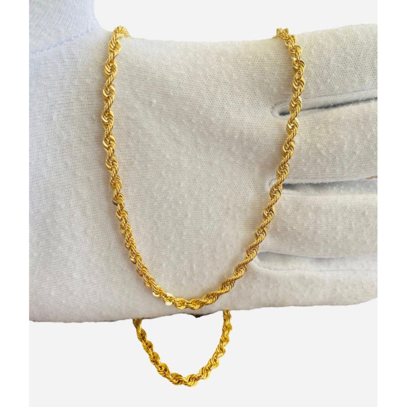 Cadena Estilo Torsal De 55cm X 5mm En Oro De 14k + Obsequio