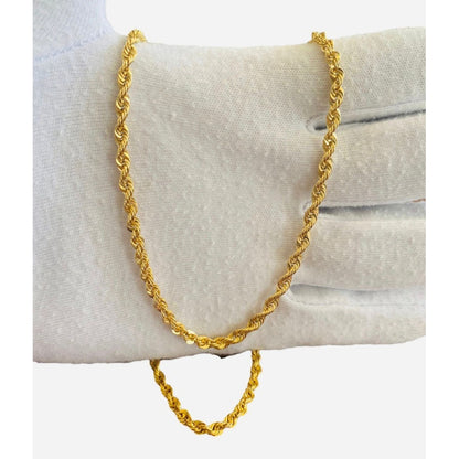 Cadena Estilo Torsal De 55cm X 5mm En Oro De 14k + Obsequio