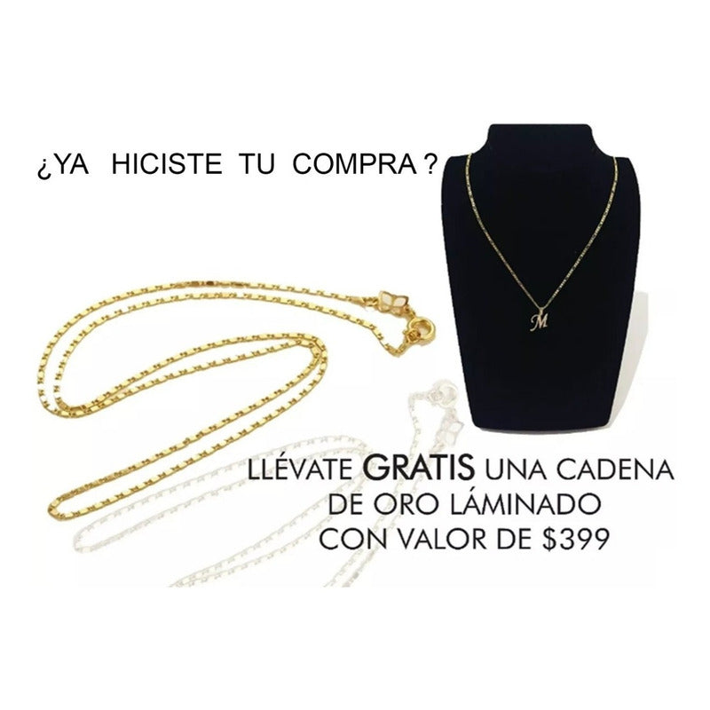 Dije Inicial Letra V Oro 14 K + Obsequio + Envio
