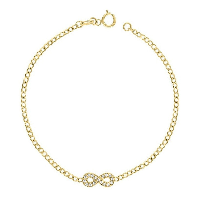 Pulsera Barbara Mini Infinito 18 Cm En Oro De 10 K +obsequio
