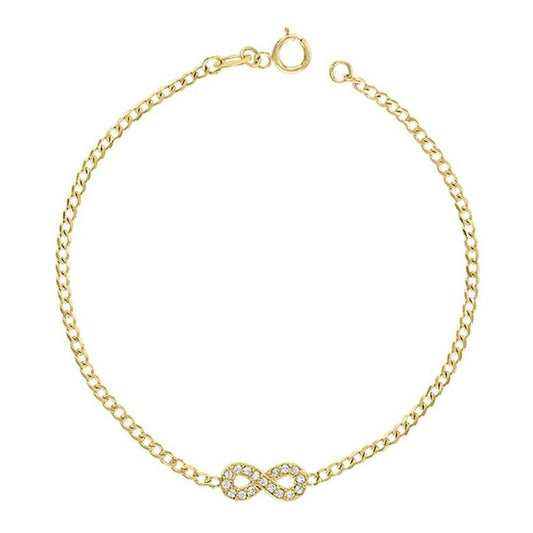 Pulsera Barbara Mini Infinito 18 Cm En Oro De 10 K +obsequio