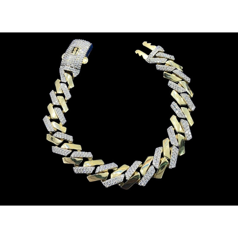 Hermosa Pulsera Tipo Cubana Maciza En Oro De 14 Kilates