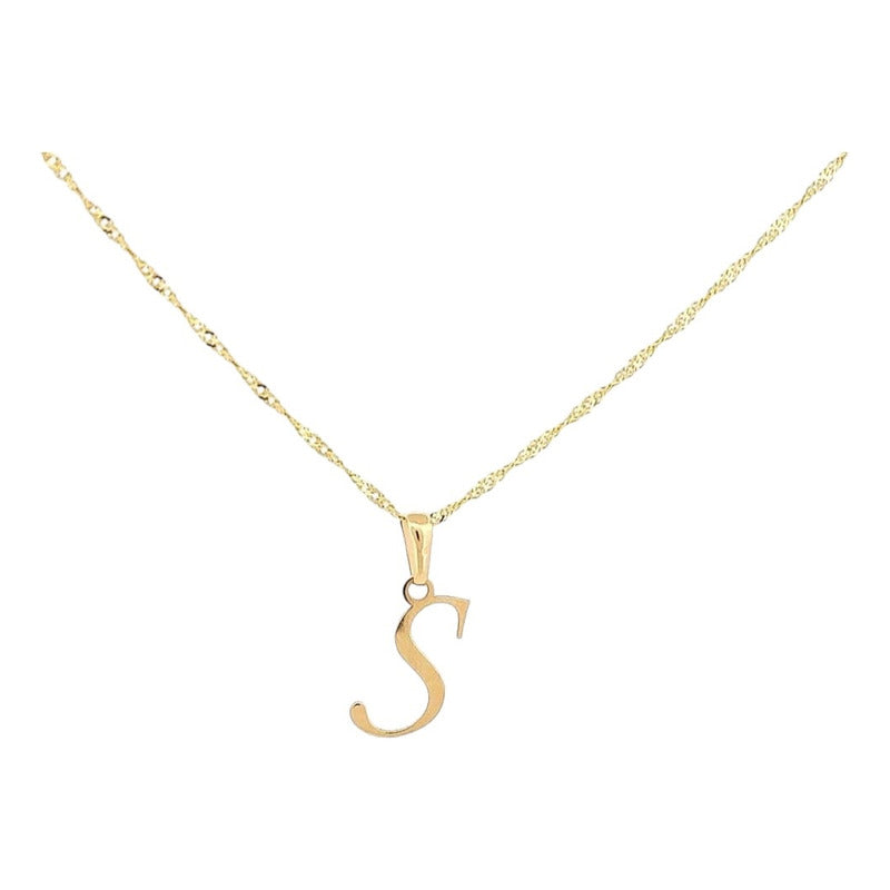 Gargantilla De Inicial Letra S Oro 14 K + Obsequio
