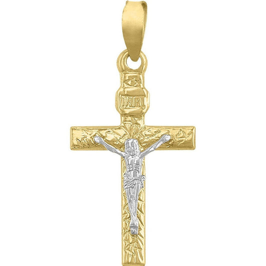 Kit Cadena Con Dije Cristo Blanco Plana Ligera Oro 10 K
