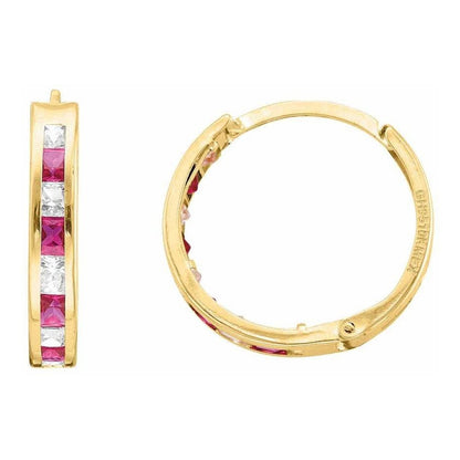 Huggies Circonias Bicolar Oro 10 K + Obsequio