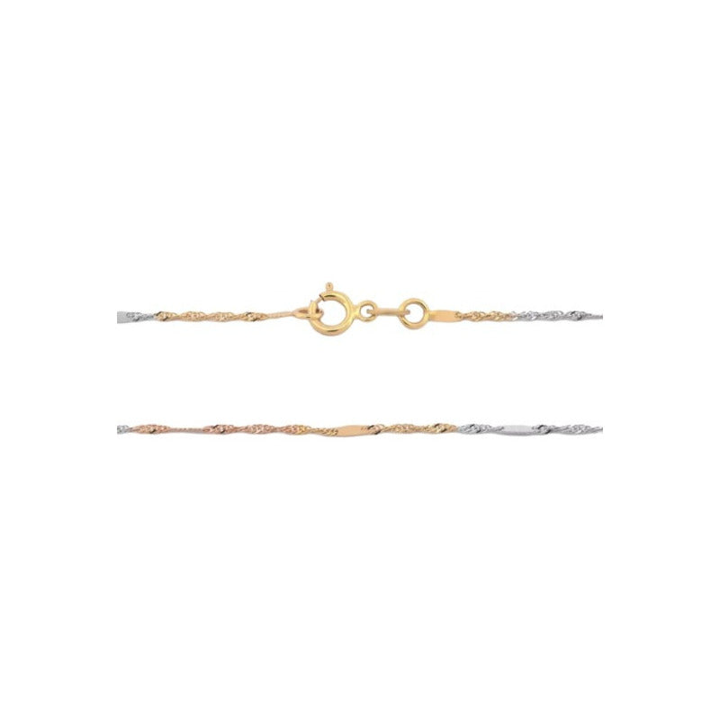 Cadena Singapur 3 Oros 40 Cm 10 K + Obsequio