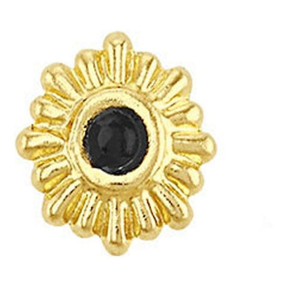 Broquel Sol Negro En Oro De 10 K + Obsequio + Envío