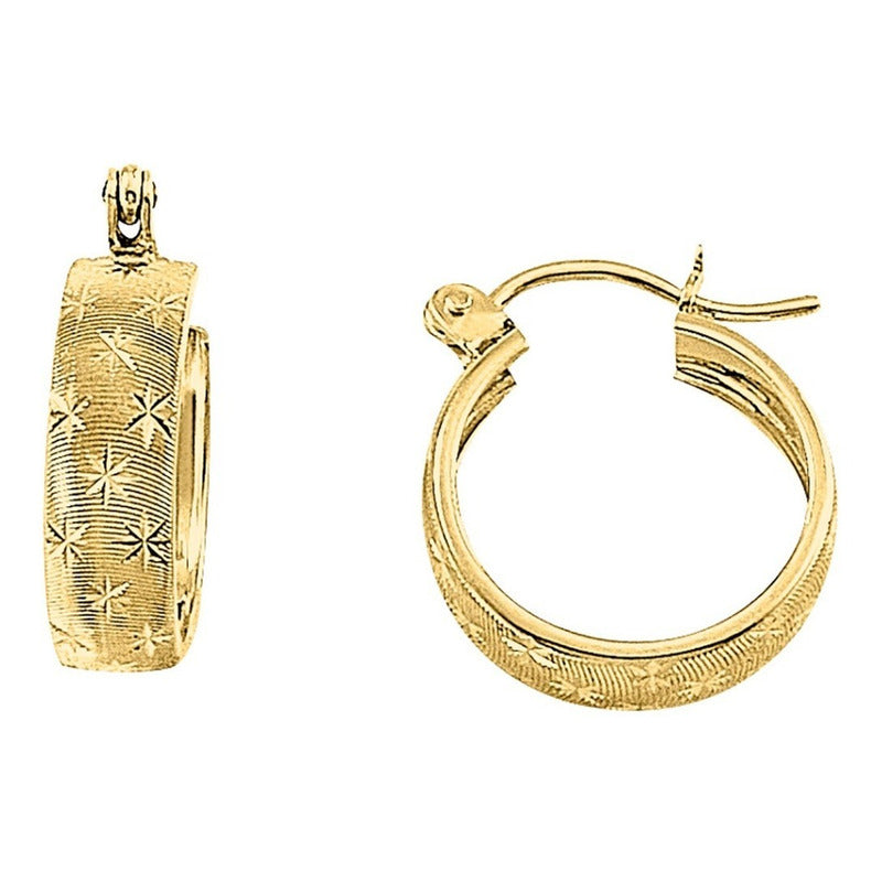 Arracadas Cosmicas 1.3 Cm Oro 10 K + Obsequio