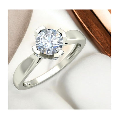 Anillo Solitario Corona V Oro 14 Kilates