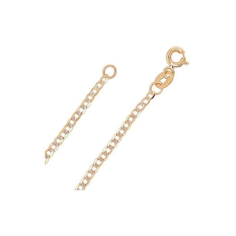 Cadena Barbada Calibre 050 En Oro Amarillo D 14 K + Obsequio