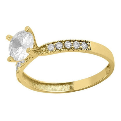 Anillo Solitario 4 Uñas En Oro De 14 K + Obsequio + Envio