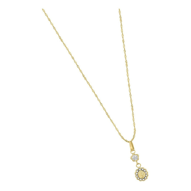 Kit Flor Guadalupe 40 Cm En Oro De 10 K + Obsequio + Envio