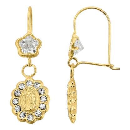 Juego De Collar Virgen Guadalupe Aretes 10k + Obsequio