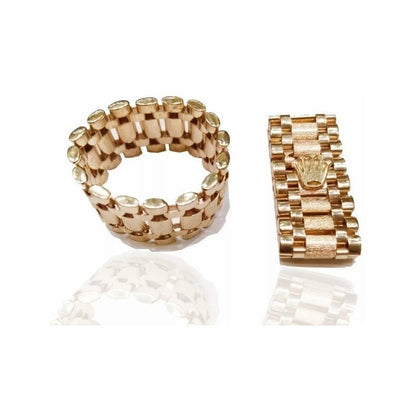 Juego Pulsera Y Anillo Rolex Oro 14 K