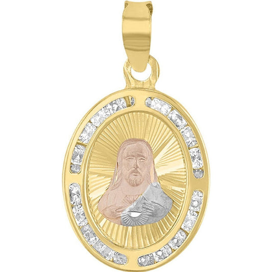 Medalla Divino Rostro 3 Colores En Oro De 10 K + Obsequio