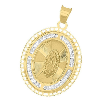Medalla Oval Guadalupe Ajedrez En Oro De 14 K + Obsequio