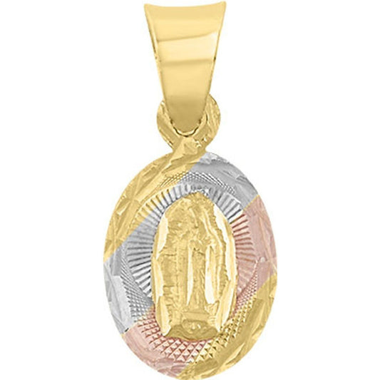 Kit Cadena Con Medalla Guadalupe Oval Oro 10 K + Obsequio